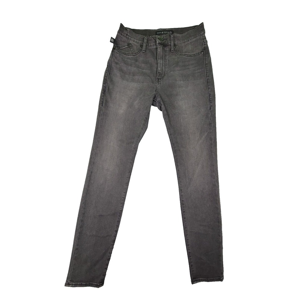 Rock & Republic Womens Denim Jeans ‎ Size 6M High Roller Leggings Gray